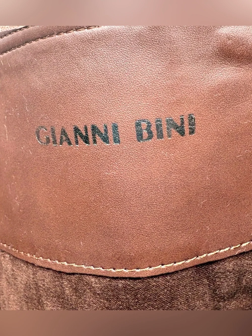 Gianni Bini Brown Embroidered Leather Boots